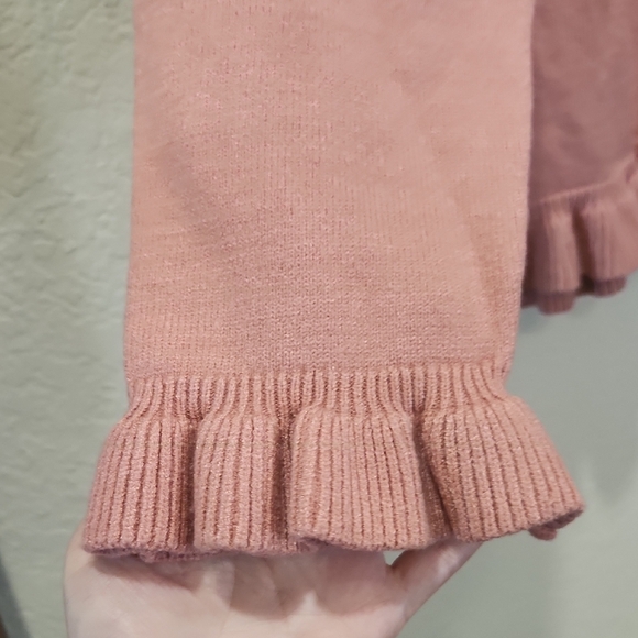 Badgley Mischka Blush Pink Knit Cardigan With Beautiful Embellishments - Picture 6 of 9